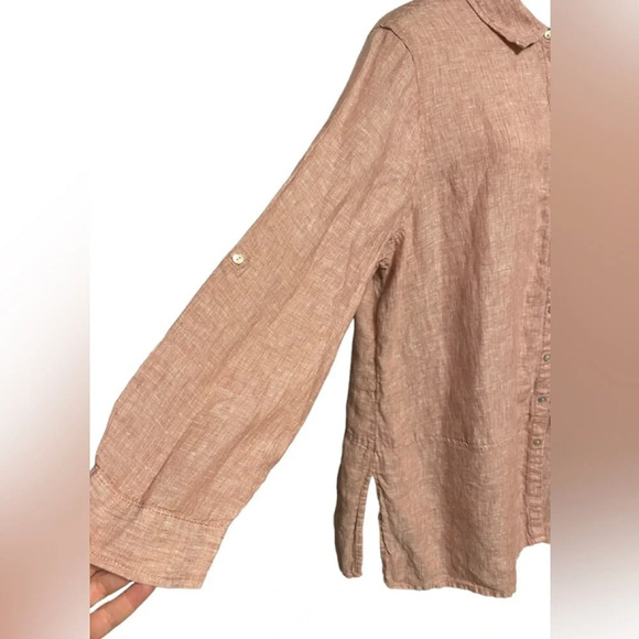 Tahari Linen Button Down Shirt - Picture 3 of 9